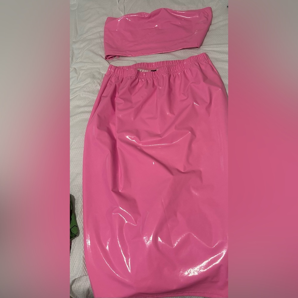 Pink Two Piece Tube Top Co-Ord